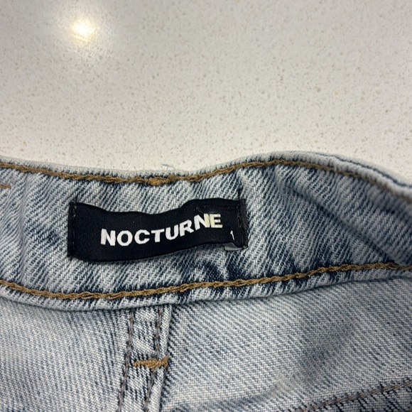Nocturne High Rise Studded Denim Shorts w/ undone hem Size S/M - Picture 4 of 5